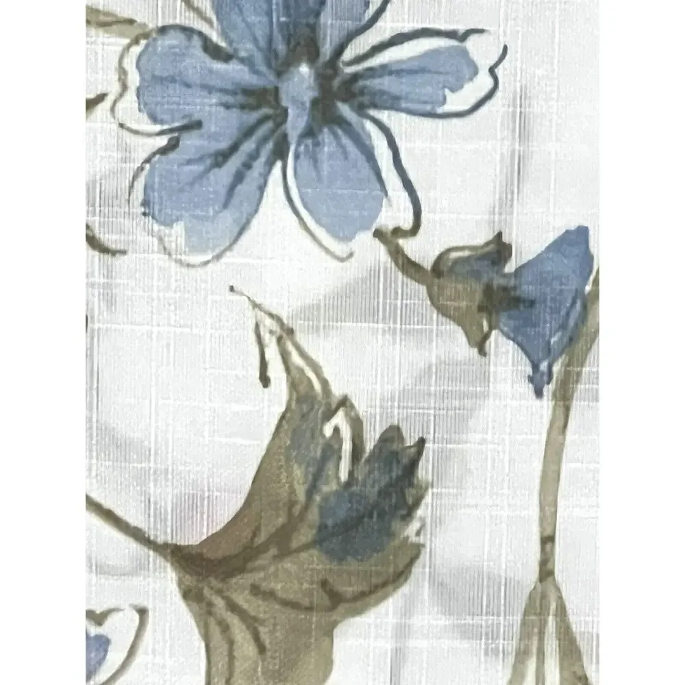 LAURA ASHLEY Wild Meadow Floral Window Curtains 2 Panels 38x96” Orange Blue Pink